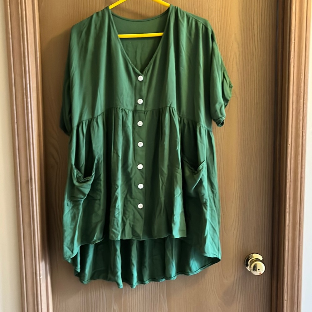 Green swimsuit cover up